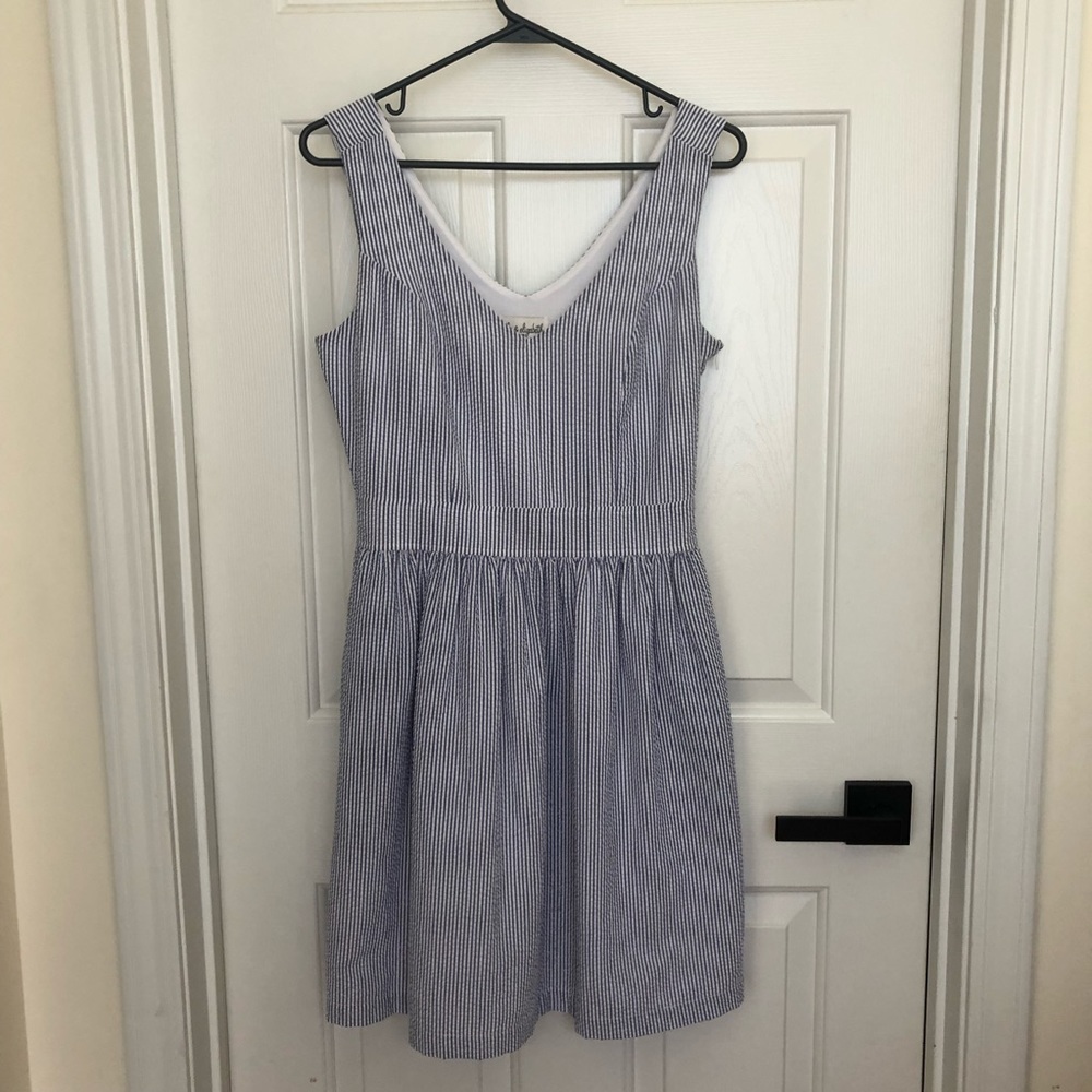 Jolie & Elizabeth Seersucker Dress Small